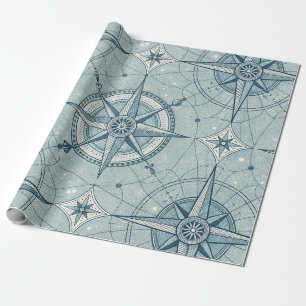 Vintage Compass Nautical Seamless Pattern (2) Wrapping Paper