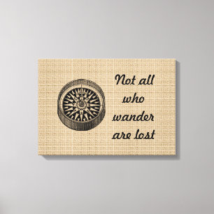 Vintage Compass on canvas