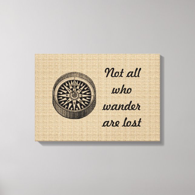 Vintage Compass on canvas Print (Front)