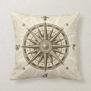 Vintage Compass Rose Cushion
