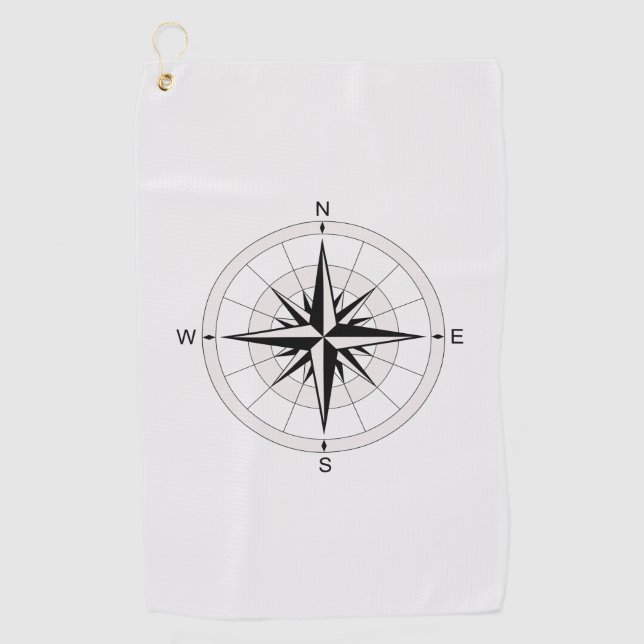 Vintage Compass Rose   Golf Towel (Front)