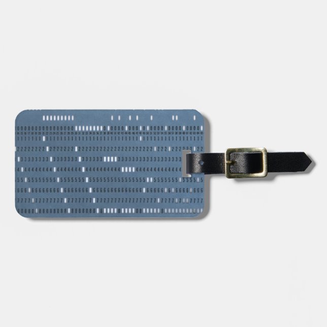 Vintage Computer Punched Card Luggage Tag (Front Horizontal)