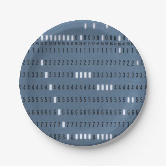 Vintage Computer Punched Card Paper Plate (Front)