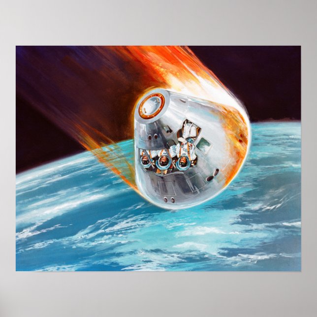 Vintage Concept Depicting Apollo Command Module Poster (Front)