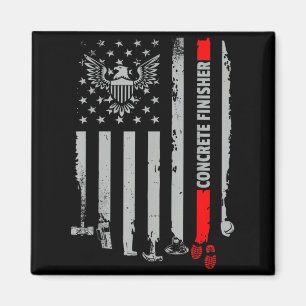 Vintage Concrete Finisher Usa Flag American Flag P Magnet
