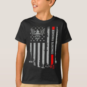 Vintage Concrete Finisher Usa Flag American Flag P T-Shirt