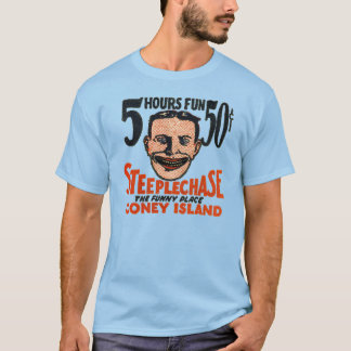 Vintage Coney Island Funny Face Design T-Shirt