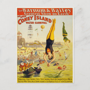 Vintage Coney Island Water Carnival Postcard