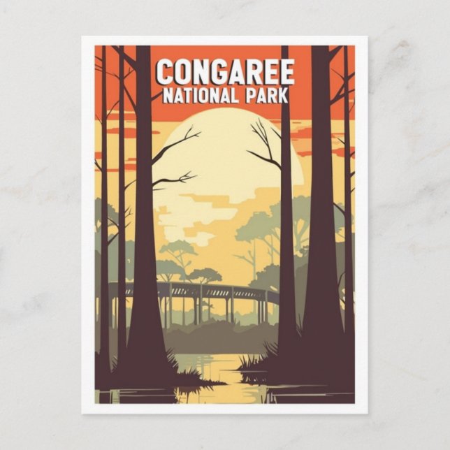 vintage Congaree National Park South Carolina Postcard (Front)