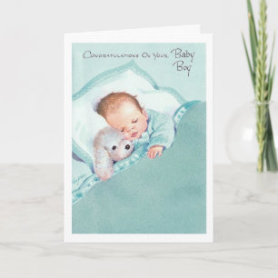 Vintage - Congratulations on Your Baby Boy, Card