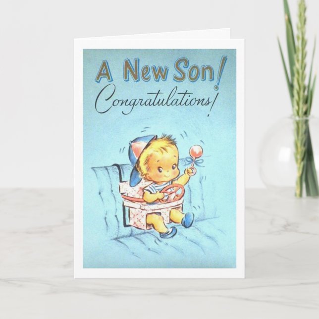 Vintage - Congratulations on Your New Son, Card (Front)