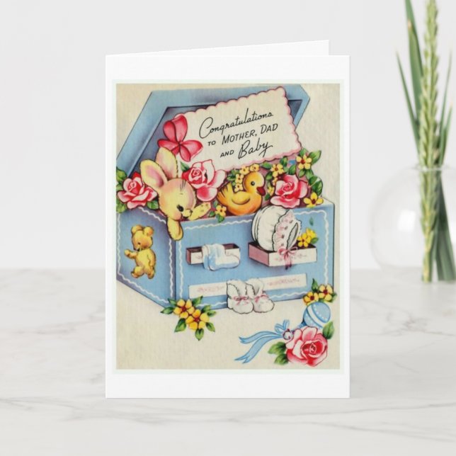 Vintage - Congratulations to Parents & Baby, Card (Front)