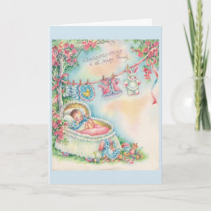 Vintage - Congratulations to the Happy Family, Card