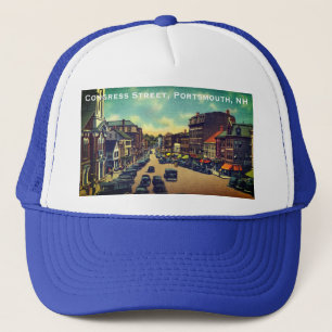 Vintage Congress Street, Portsmouth, NH Photo Trucker Hat