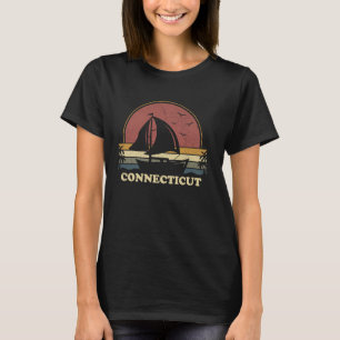 Vintage Connecticut Sailing Sailboat Summer Boatin T-Shirt