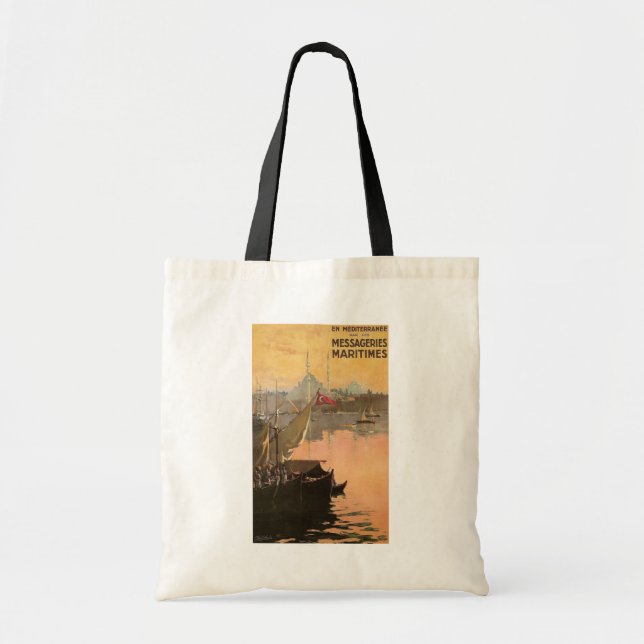 Vintage Constantinople Travel Advertisement Tote Bag (Front)