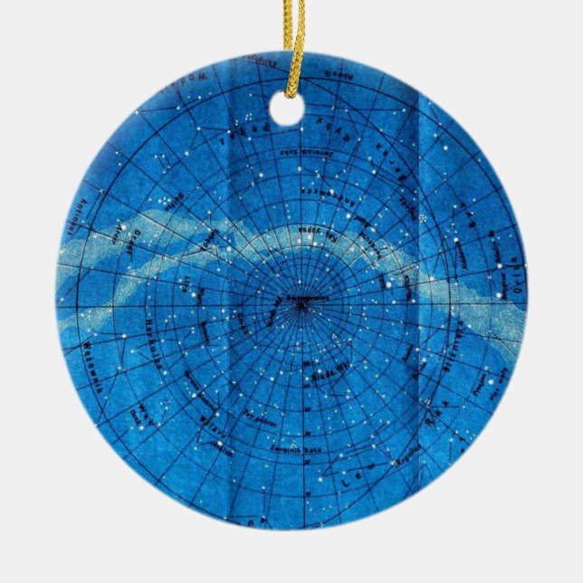 Vintage Constellation Ceramic Tree Decoration (Front)