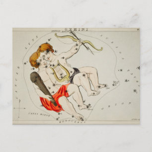 Vintage Constellation Illustration Postcard