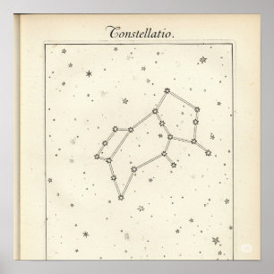Vintage Constellation Illustration Poster