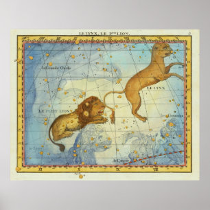 Vintage Constellation Leo Poster