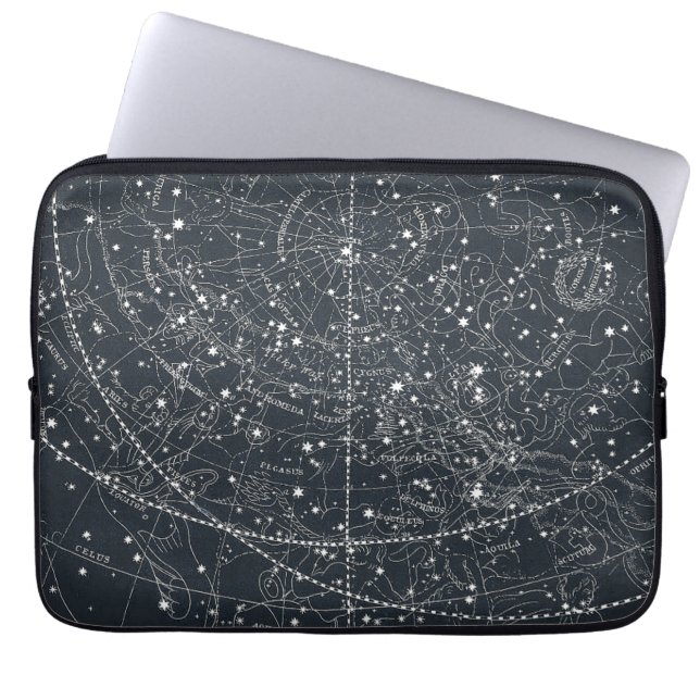 Vintage Constellation Map Laptop Sleeve (Front)
