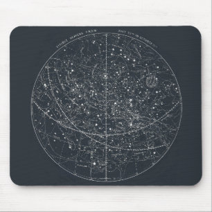 Vintage Constellation Map Mouse Mat