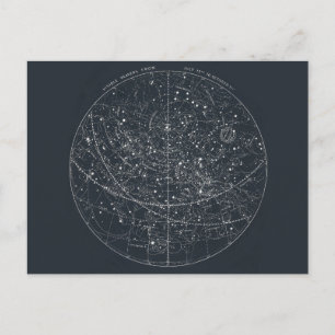 Vintage Constellation Map Postcard