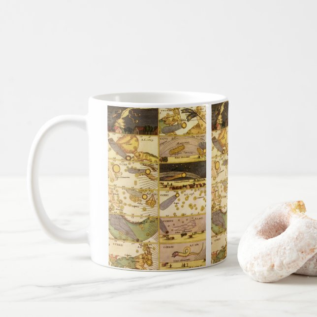 Vintage Constellations, Antique Astronomy & Stars Coffee Mug (With Donut)