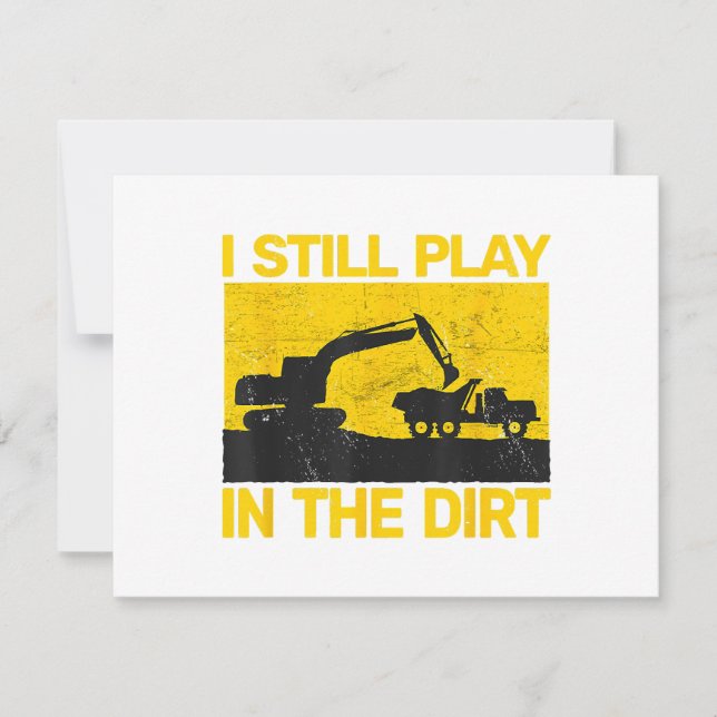 Vintage construction equipment heavy work funny fo thank you card (Front)