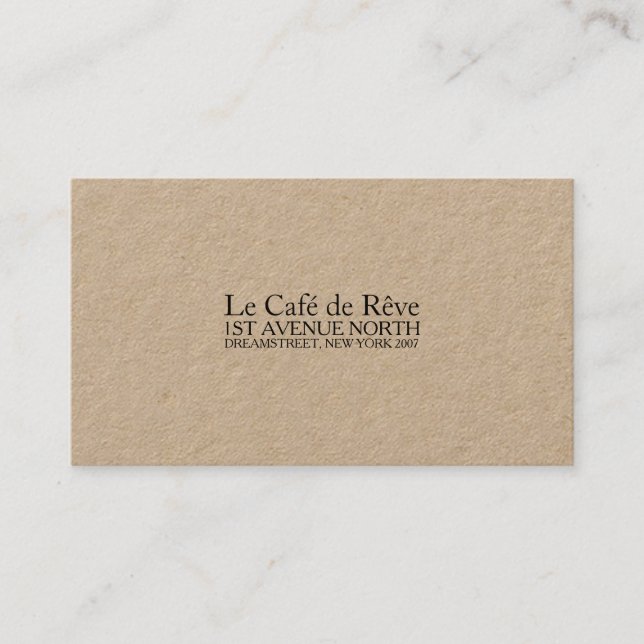 Vintage Contemporary Kraft Business Card (Front)
