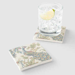Vintage Contemporary Peacock Beige Coasters