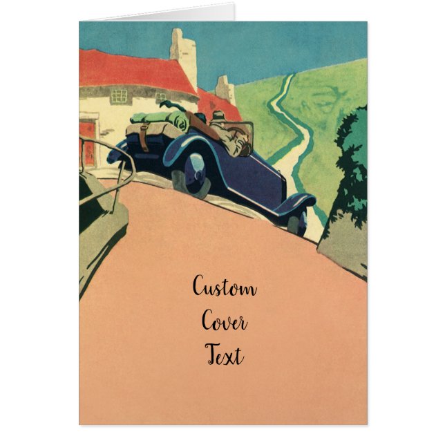 Vintage Convertible Car Road Trip in the Country (Front)