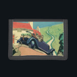 Vintage Convertible Car Road Trip in the Country Trifold Wallet<br><div class="desc">Vintage illustration travel and transportation image with a couple travelling on a road in the countryside in an antique convertible automobile.</div>