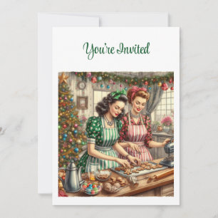 Vintage Cookie Exchange Christmas Invitation