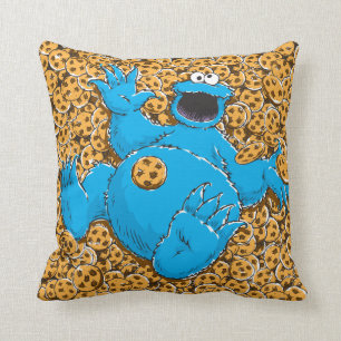 Vintage Cookie Monster and Cookies Cushion