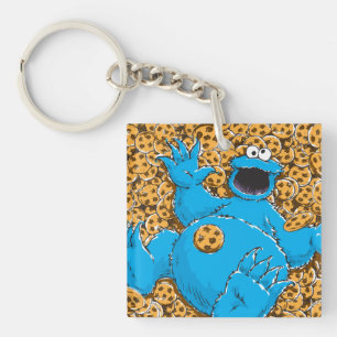 Vintage Cookie Monster and Cookies Key Ring