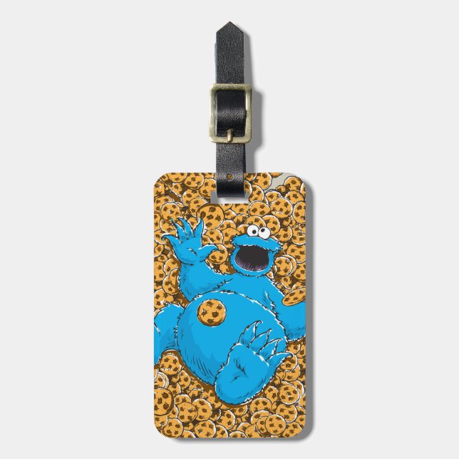 Vintage Cookie Monster and Cookies Luggage Tag (Front Vertical)