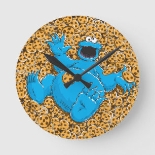 Vintage Cookie Monster and Cookies Round Clock