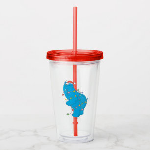 Vintage Cookie Monster Christmas Lights Acrylic Tumbler