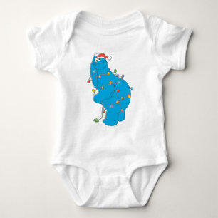 Vintage Cookie Monster Christmas Lights Baby Bodysuit