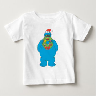 Vintage Cookie Monster Christmas Wreath Baby T-Shirt