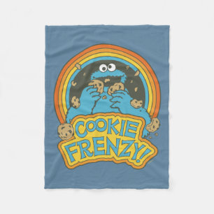 Vintage Cookie Monster Cookie Frenzy Fleece Blanket