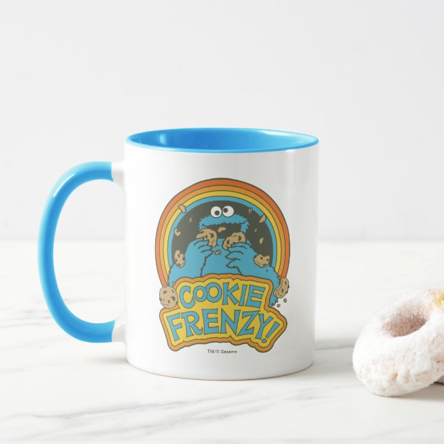 Vintage Cookie Monster | Cookie Frenzy Mug (With Donut)