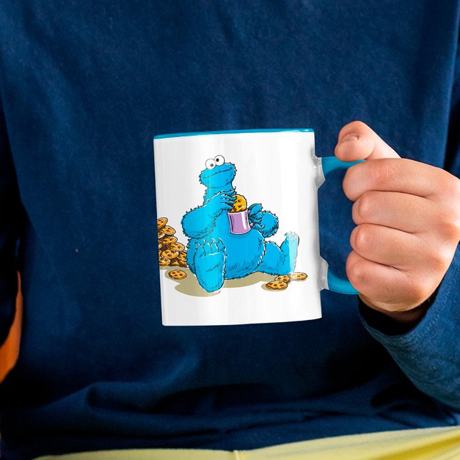 Vintage Cookie Monster Eating Cookies Mug (Creator Uploaded)