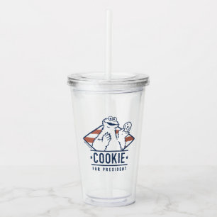 Vintage Cookie Monster for President Acrylic Tumbler