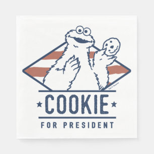 Vintage Cookie Monster for President Napkin