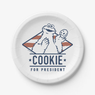 Vintage Cookie Monster for President Paper Plate