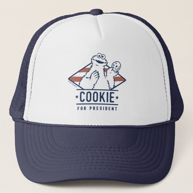 Vintage Cookie Monster for President Trucker Hat (Front)