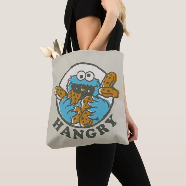 Vintage Cookie Monster | Hangry Tote Bag (Close Up)