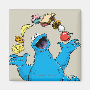 Vintage Cookie Monster Juggling Magnet